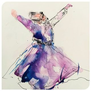 تابلو نقاشی  آبرنگ (شوق سما)
